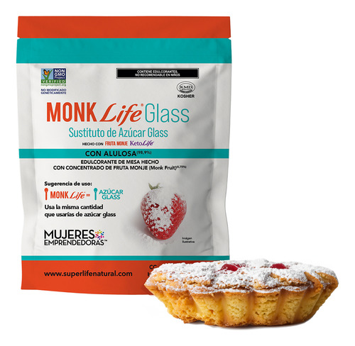 Monk Fruit Life Glass 120g Sustituto De Azúcar En Polvo