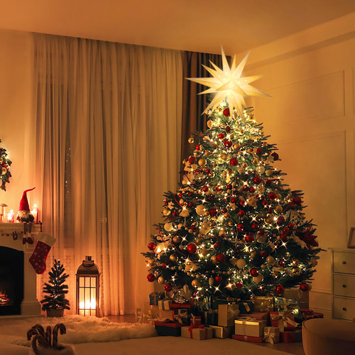 Luz De Estrella 58 Cm Lámpara 3d Impermeable Navidad Led