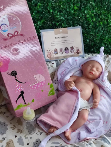 Bebe Reborn Original Silicona Sólida Goma 30 Cm Vivíana Doll