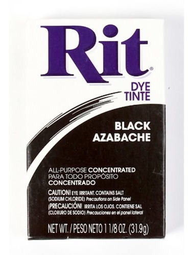 Rit Dye Tinte En Polvo, 1-1/8 Onzas, Negro, Paquete De 10