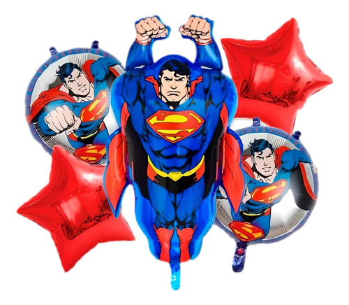 Bouquet 5globos Superman 65cm+4metalizados45cm