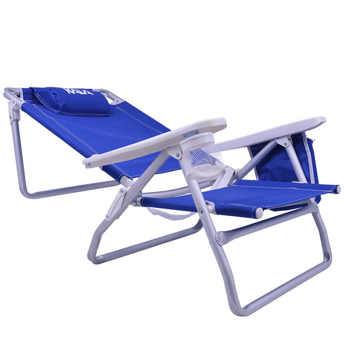 Cadeira De Praia Reclinável Com Bolsa Térmica Azul Kala