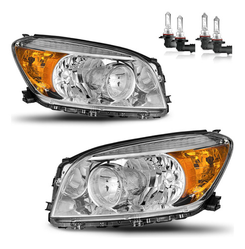 Faros Delanteros Toyota Rav4 2006-2008 Carcasa Cromada Refle
