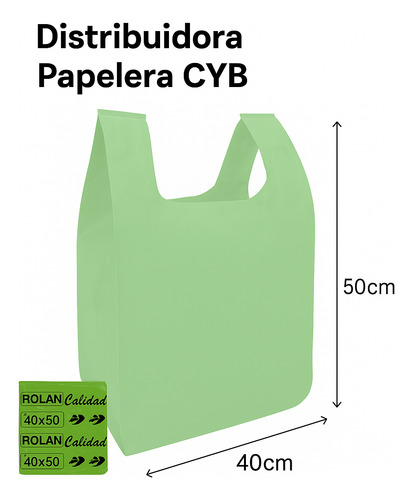 Bolsas Camiseta Tiburón 40x50 C4900 Verde Bulto X20 Rolan Verde Camiseta Tiburón