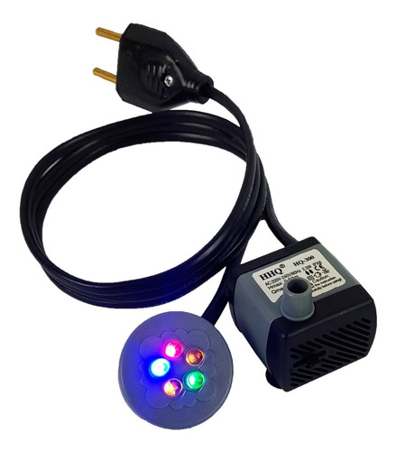 Bomba Motor Submersa Luz Fonte Água Aquário Bombinha Led