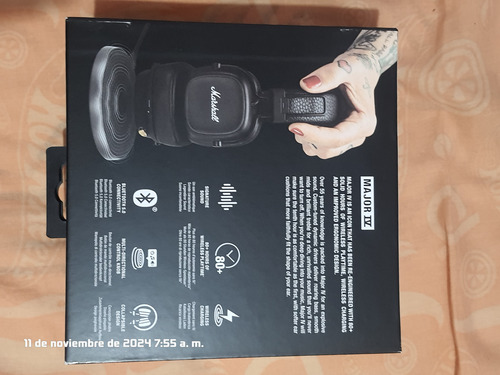 Auriculares Inalámbricos Marshall Bluetooth Major Iv Negro (Usado)