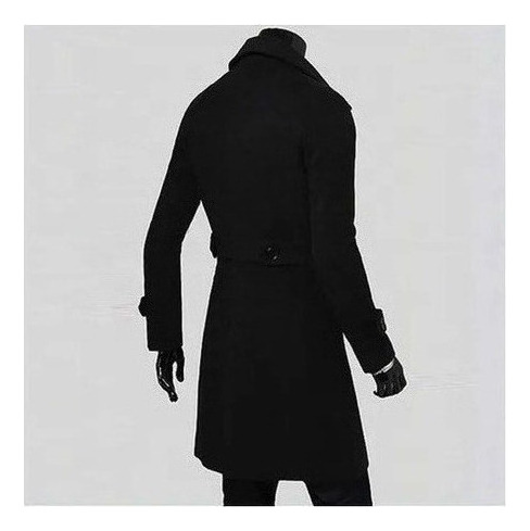 Abrigo De Hombre Delgado Elegante Gabardina Doble Botonadura
