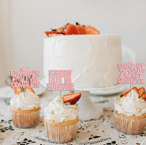 32 Piezas De Adornos Para Cupcakes De Graduación De 5to Grad