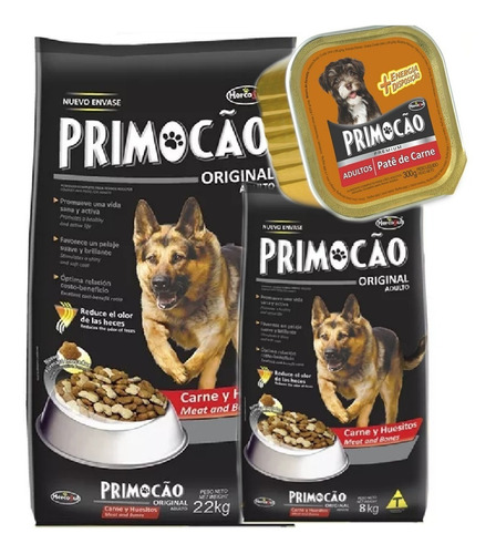 Imagen 1 de 3 de Primocao Adulto Original 20kg+ 8kg+ Pate Premium 300 Grs!!