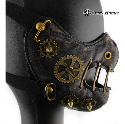 B En Steampunk Máscara Retro Gótica De Cuero Cosplay Gears