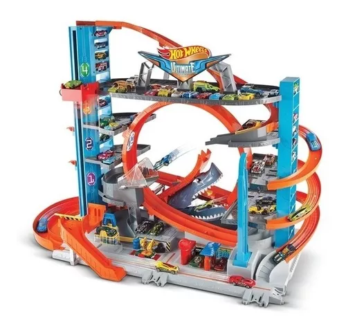 Pista Hot Wheels Mega Garagem Tubarão Gigante