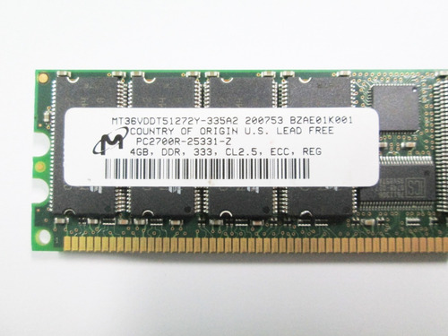 Imagem 2 de 2 de Memória Servidor Hp Micron Ecc Rdimm 4gb Pc2700r Cl2.5