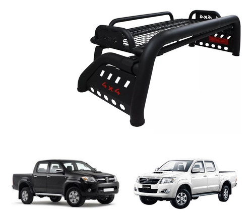 Barra Antivuelco Negro Matte 4x4 Toyota Hilux Vigo 2006-2015