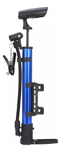 Bombín Inflador Manual Para Bicicleta 30cm Pelotas Color Azul
