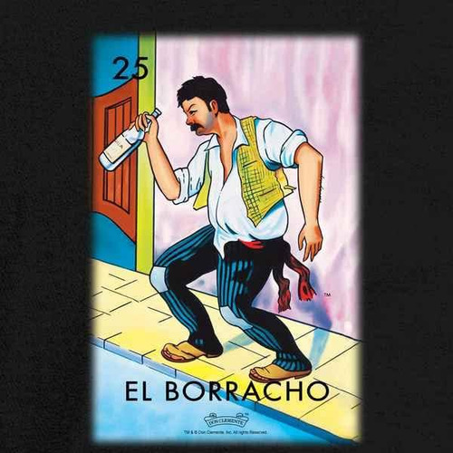 Pop Threads El Borracho Drunk Loteria Card Playera Gráfica