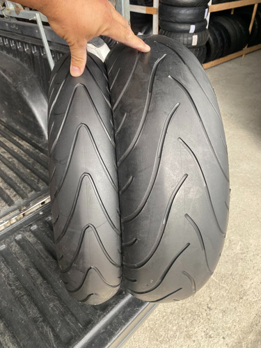 Pneus 120/70/17 E 180/55/17 Michelin Road 2 Usados Riscados (Usado)
