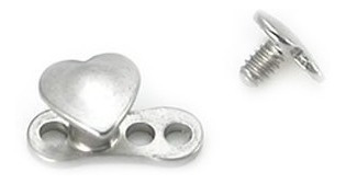 Microdermal Piercing Intradermal Surface Acero Corazon