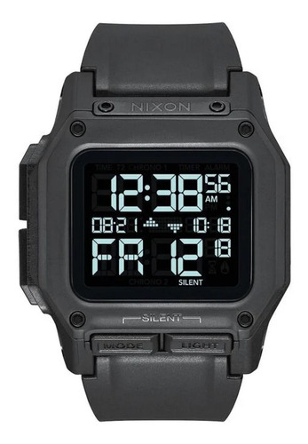 Reloj Nixon Regulus A1180-2711 Black Mate Militar Sport Color de la correa Negro Color del bisel Negro Color del fondo Negro