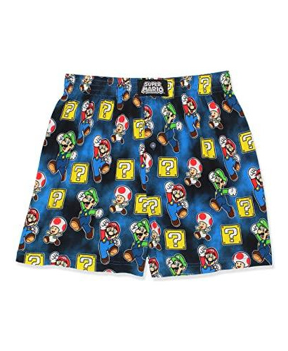 Boxer Talla Medium Para Hombre Super Mario En Color Azul