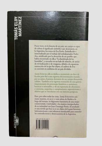 Santa Evita. Tomás Eloy Martínez. Alfaguara (Usado)