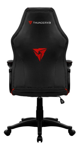 Cadeira de escritório Thunderx3 EC1 gamer ergonômica preta e vermelha con estofado do couro sintético