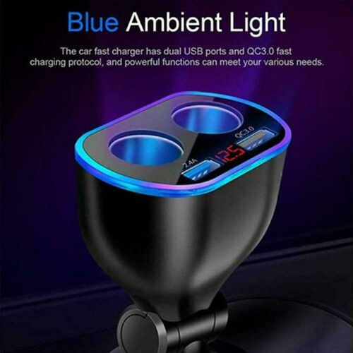 Tomada De Carro 12v Dual Usb Chargers Adapter Led