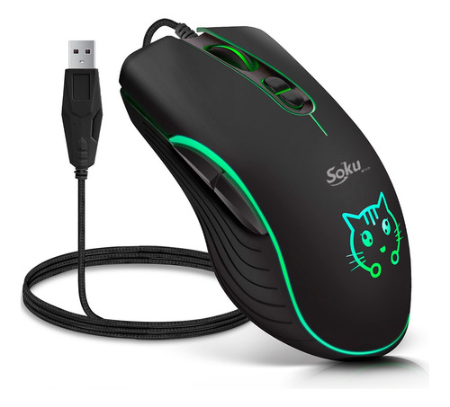 Soku Raton Mouse Top Led 6d Gamer Dpi Ajustable Kawaii