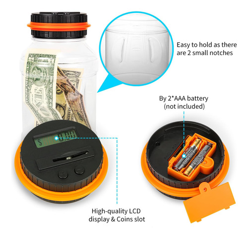 Almacenador Lcd Para Adultos Y Niños, Negro/naranja