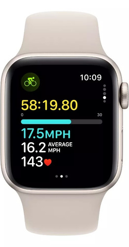 Apple Watch SE GPS • Caja de aluminio blanco estelar de 40 mm • Correa deportiva blanco estelar - M/L - Excelente (Reacondicionado)