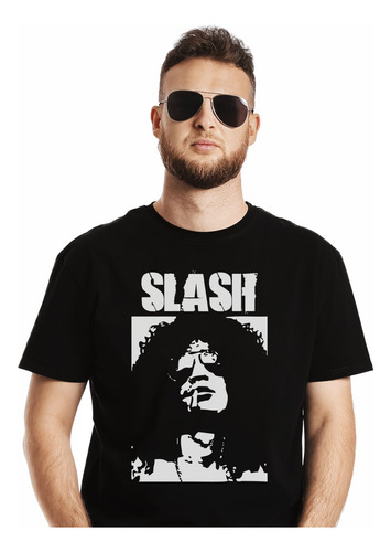 Polera Slash Face Stencil Con Logo Rock Bn Abominatron