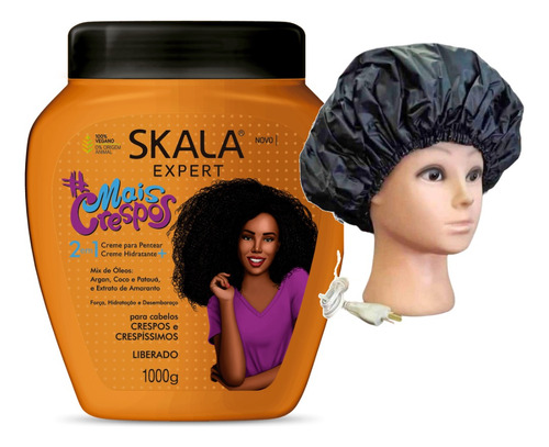 Mais Crespo Skala Mascara Vegana 1kg + Gorro Eléctrico
