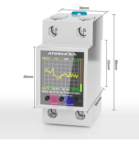 Disjuntor Inteligente Medidor Energia Wifi Tuya Gr2pws 100a
