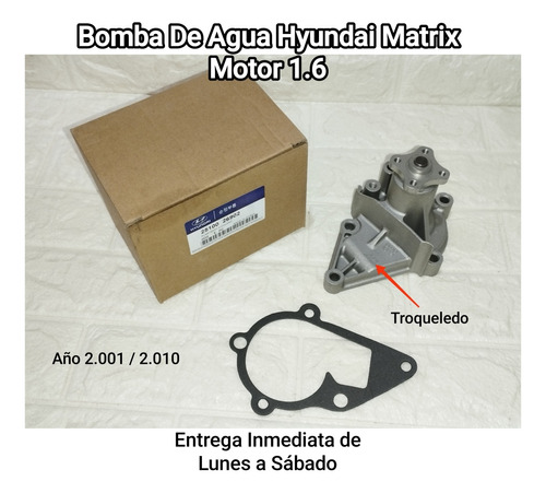 Bomba De Agua Hyundai Matrix 1.6 01/10 