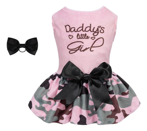 Cutebone Daddys Vestido Para Perros Pequeños, Falda Rosa, Ve