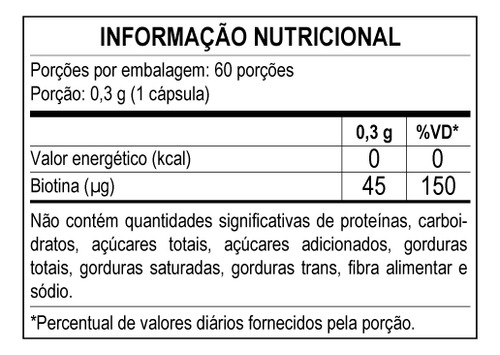 Suplemento De Vitamina B7 280mg 60 Cáps - Apisnutri