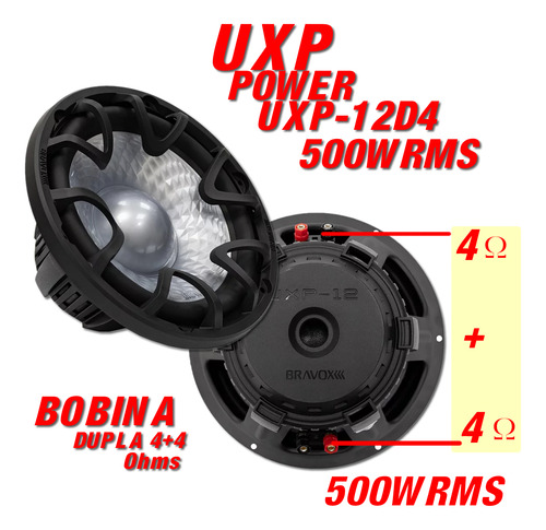 Caixa Trio Completa Bravox Uxp 12 D4 800w + Driver E Tweeter