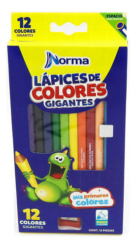 Lapices De Colores Jumbo Norma  Triangulares 12pz Preescolar