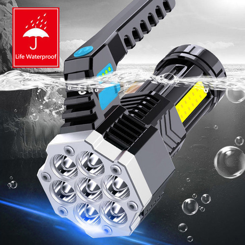 Linterna Recargable Usb Con Luz Lateral Cob