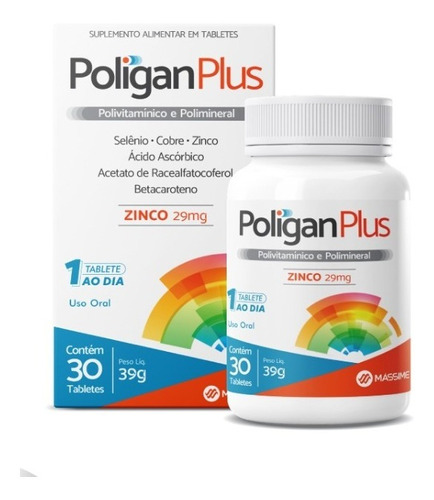 Poligan Plus 30 Tabs - Similar Vitergan Plus Sabor Sem Sabor