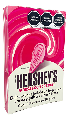 Hersheys Barra 20g Fresas Con Crema 10pzs