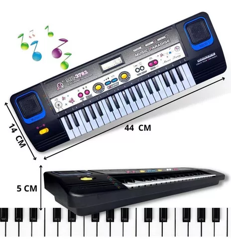 Brinquedo Teclado Piano Musical Infantil Com Microfone Karaokê 37