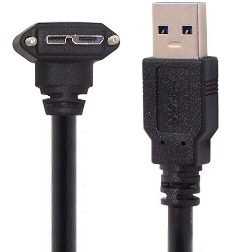 Cable Usb 3.0 A A Micro B, Negro/1.2m/90 Grados