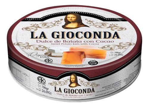 Dulce De Batata Con Cacao Lata X700g - La Gioconda X12