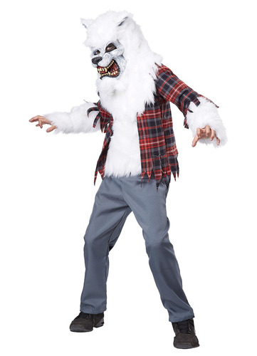 Disfraz Para Niño Hombre Lobo Blanco Talla Xl Halloween