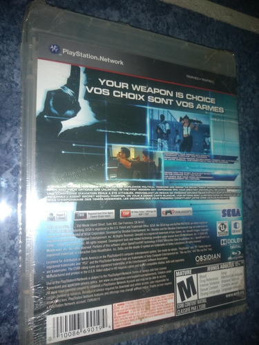 Playstation 3 Ps3 Video Juego Alpha Protocol Sega En Celofán (Usado)