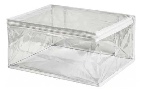 Kit 10 Sacos Organizador Brinquedos Roupas Calçados 45x45x20 Transparente