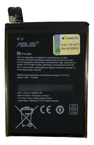 Flex Carga Bateria C11p1612 Asus Zenfone 3 Zoom Ze553kl Nova