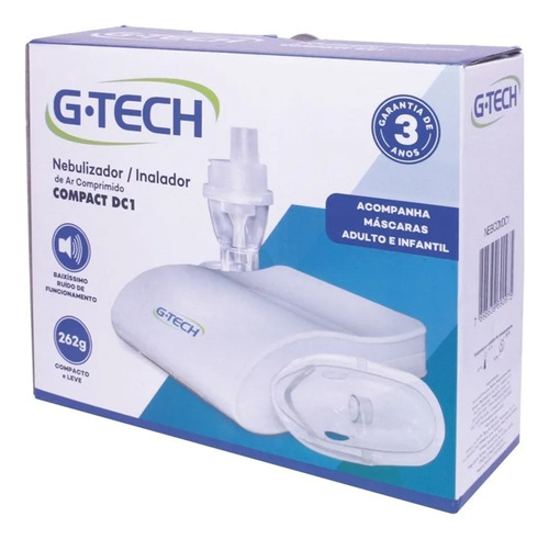 Nebulizador E Inalador Bivolt Super Flow Compact Dc1 G-tech Branco