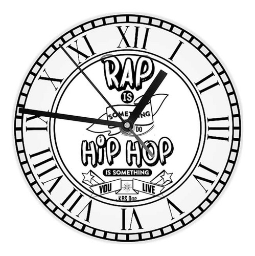 Reloj Redondo Madera Brillante Hip Hop Mod 120