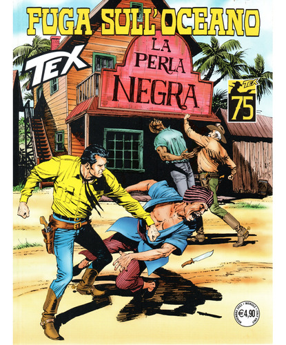 Tex N° 757 - Fuga Sull'oceano - 116 Páginas Em Italiano - Sergio Bonelli Editore - Formato 16 X 21 - Capa Mole - 2023 - Bonellihq Cx358 Fev24